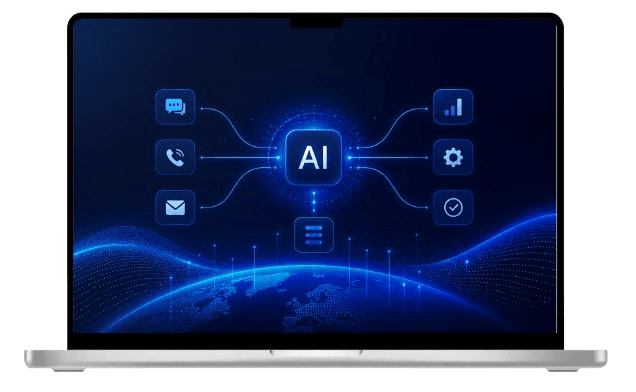 NextCTL Custom Autonomous AI Agent Platform Visualizer on High-Res Laptop