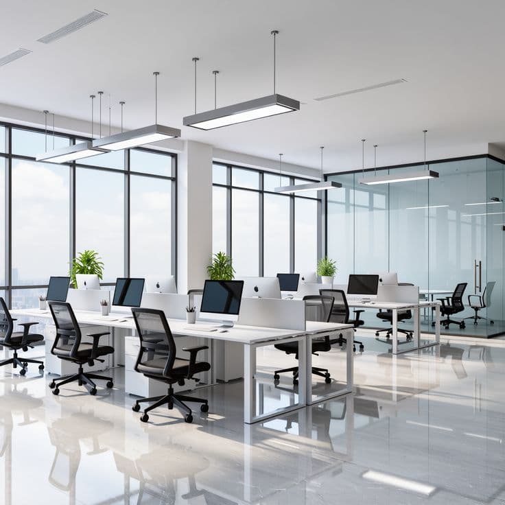 NextCTL open-plan office workspace