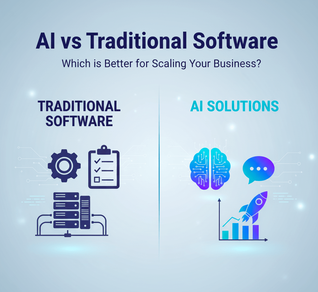 AI vs Traditional Software, Which is Better for Scaling Your Business?